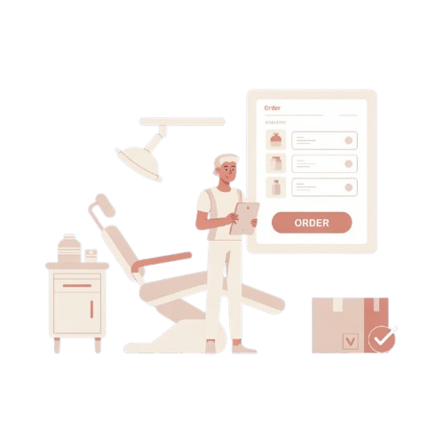 Dental clinic with digital ordering interface